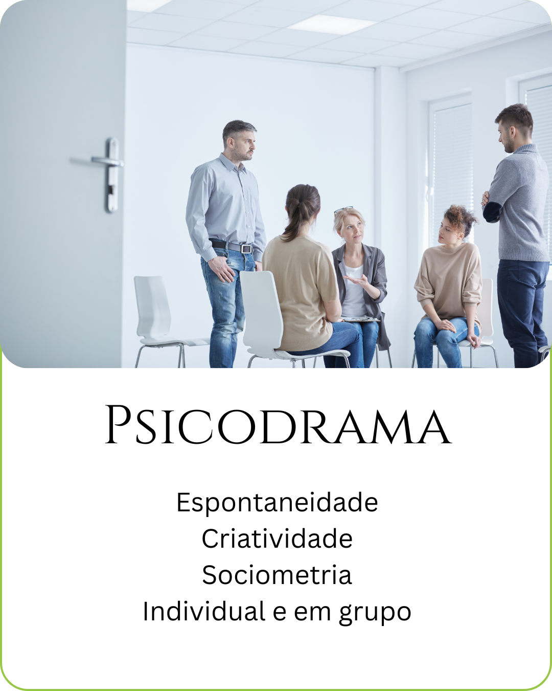 Psicodrama individual e em grupo com enfoque psicoterápico e socioeducacional